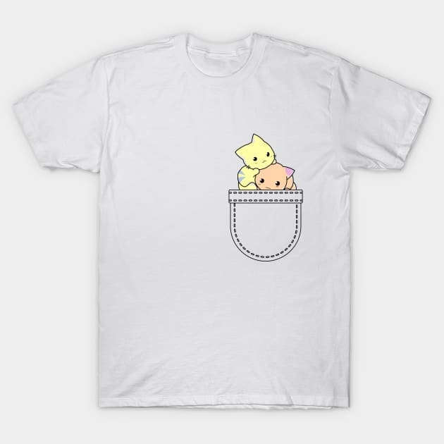 Chibi kitties in pocket T-Shirt by Shirt Vibin